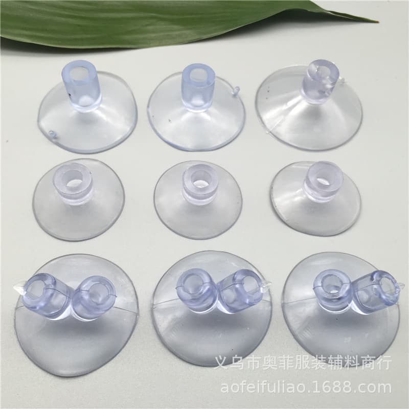 Factory direct wedding flag insertion double vertical hole suction cups, cross hole transparent glass suction cups, single straight hole PVC suction cups