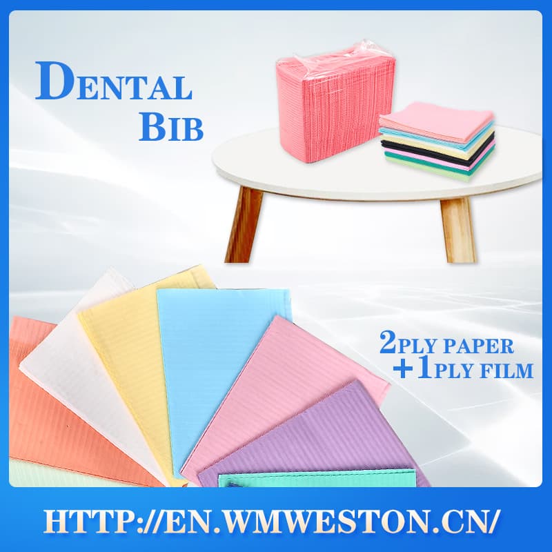 Cross-Border Hot-Selling 125 Disposable Colored Paper Dental Pads, Dental Bib, Two Sheets and One Film Pad