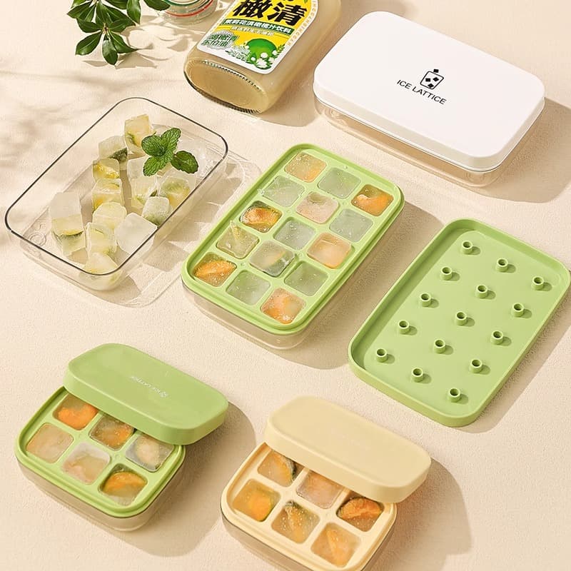 Mini Ice Cube Tray, Household Food-Grade Ice Maker with Lid, Small Square Freezer Ice Cube Mold for Refrigerator