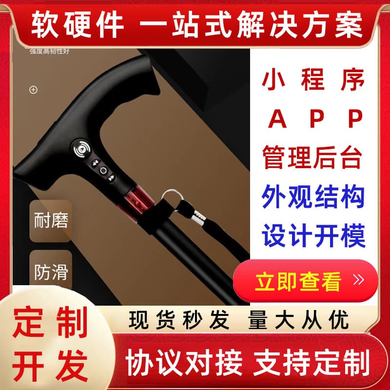 Custom 4G Smart GPS Positioning Cane with SOS Emergency Call, Fall Alarm, MP3/FM Radio Platform
