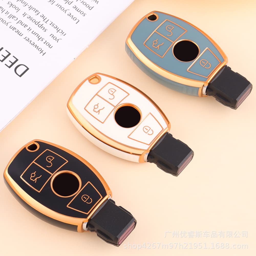 Suitable for Mercedes-Benz C200L key cover C260L shell E260 buckle GLk300 old model A200L car S female A180/GLC