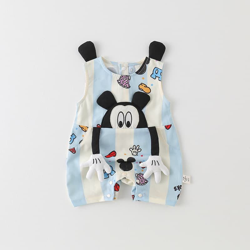 Baby Summer Thin Bodysuit for Newborn 100 Days Crawling Outfit Sleeveless Cute and Stylish Romper