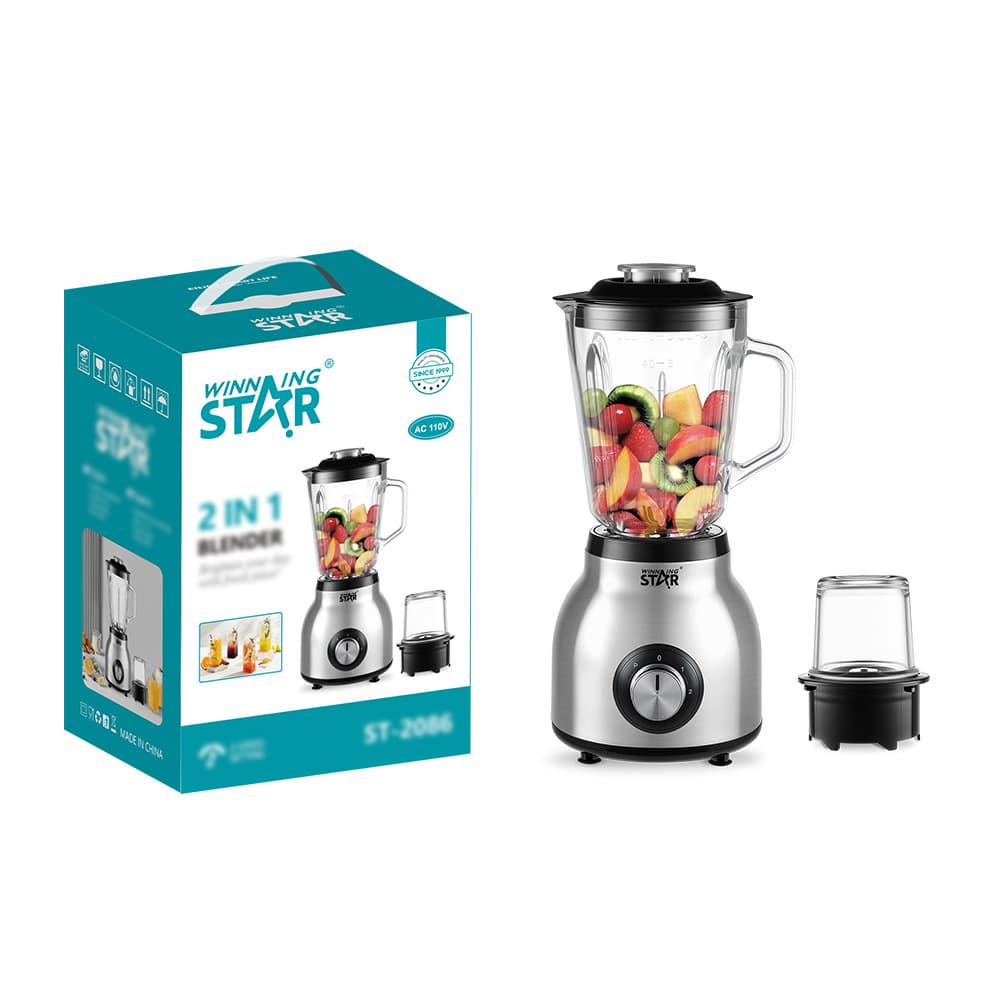 Winningstar cross-border 110V household stainless steel bottom glass large cup juice grinding two-in-one juicer