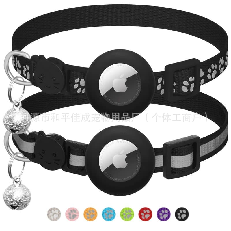 Cross-border Amazon Airtag cat collar reflective adjustable collar positioning anti-loss pet collar wholesale