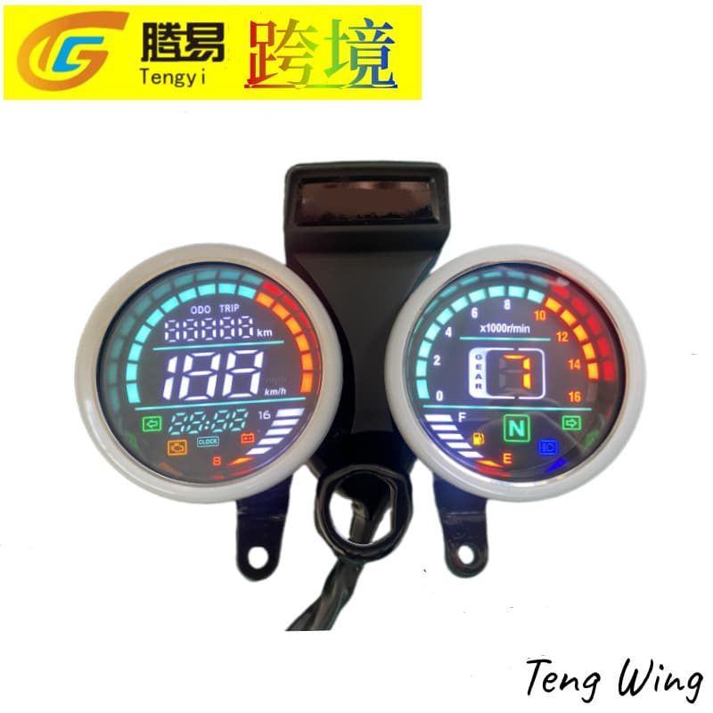 Hot-selling source manufacturer wholesale, suitable for Suzuki GN125 motorcycle instrument panel LED speedometer, export digital display