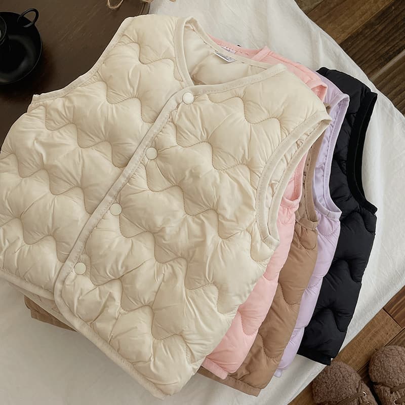 Children's down cotton vest baby cotton vest inner and outer wear autumn and winter thickened vest new style boys and girls children's clothing vest