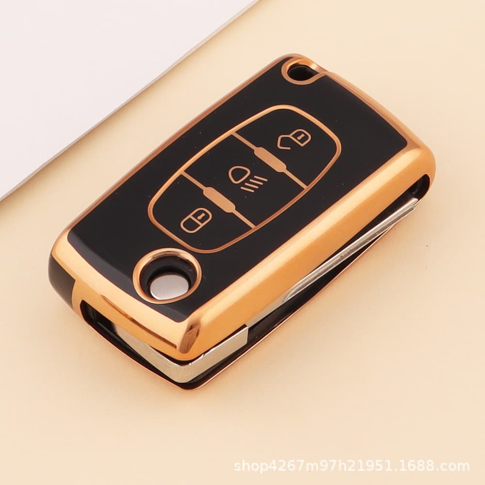 Cross-border Compatible Peugeot 308 Key Case Cover 207 Logo 408 Buckle 508 307 Bag 301 Shell 3008 Modified 4008