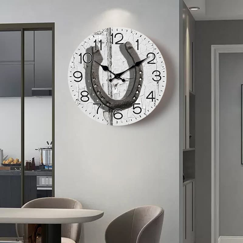 Cross-border hot selling wood grain new silent wall clock creative wall hanging retro clock home living room bedroom decoration wall clock