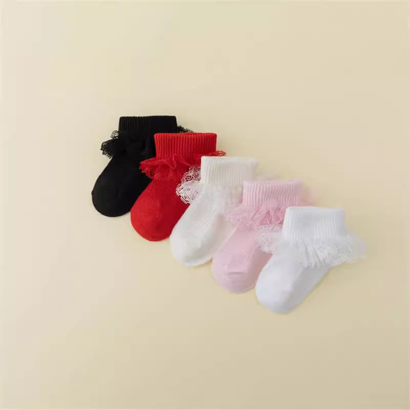 Children's socks, girls' lace princess socks, cotton ankle socks, spring/autumn style cotton girls' socks