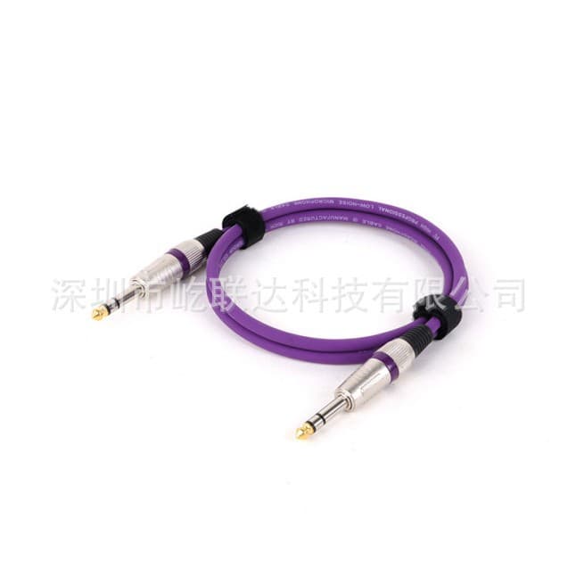 6.5mm Male-to-Male Dual-Channel Audio Cable, Three-Core, for Electric Guitar, Electronic Piano, Audio, and Microphone