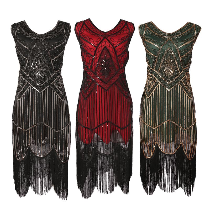 Amazon's hot-selling 1920 retro sequined fringed dress, fringed dress, high-end banquet and annual meeting dress