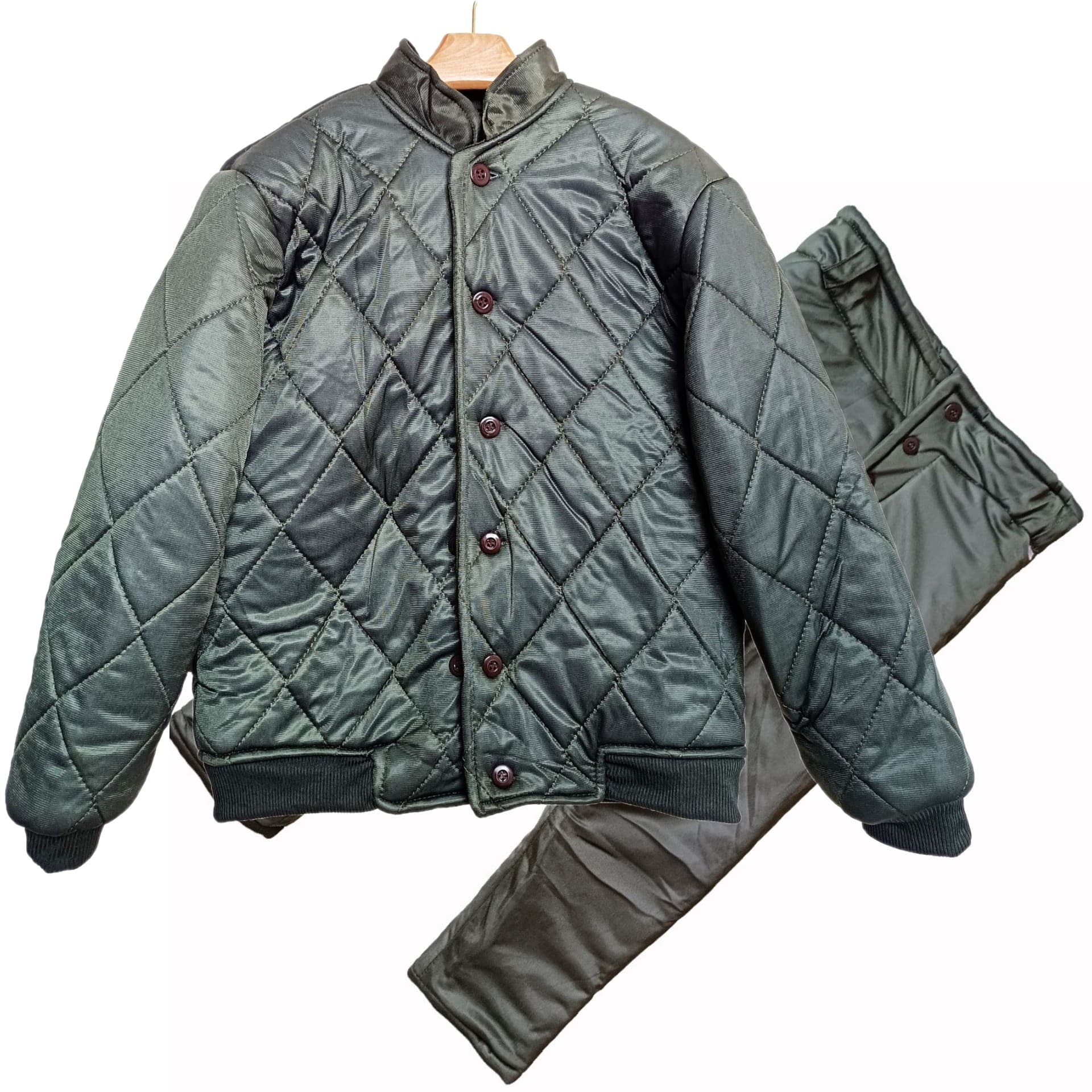 Giant Bear Soldier Old-Style Cotton Clothing Set Military Green Large Size Men Civil Affairs Cold Area Cotton Jacket White Reserve Original Cotton Coat Winter Style