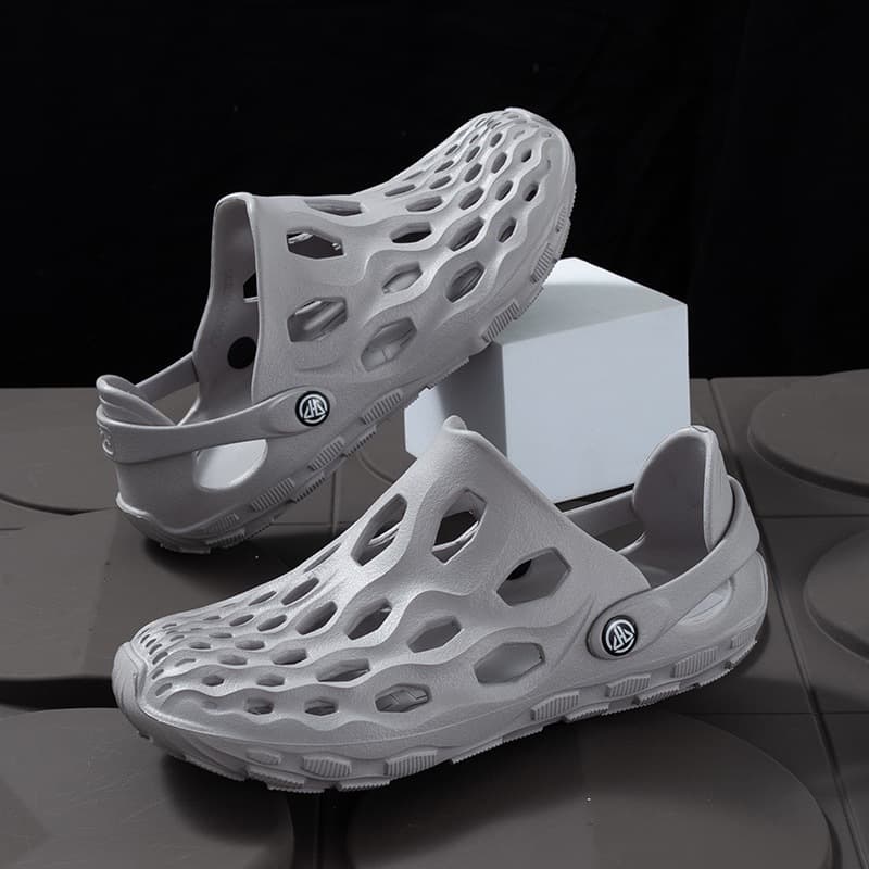 Men Crocs Summer Outdoor Anti-Slip Sports Open Toe Slippers Cloud-Like Driving Dual-Purpose Leisure Beach Sandals
