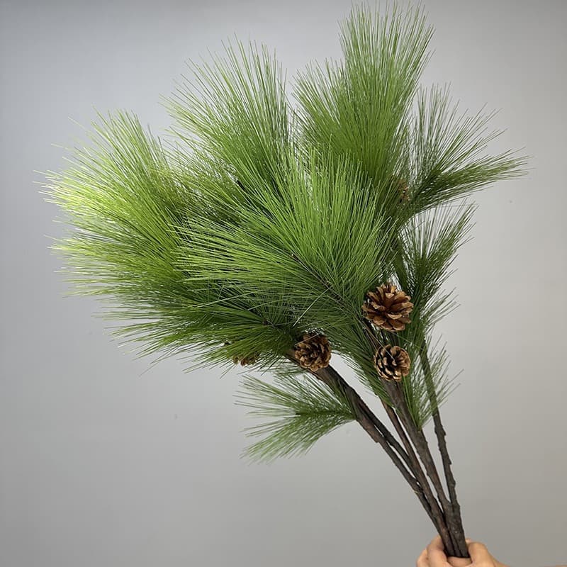 Artificial Pine Branch Fake Pine Tree Engineering Pine Needle Decorative Christmas Pine Branch Welcome Pine Chinese Floral Flower Material Pine
