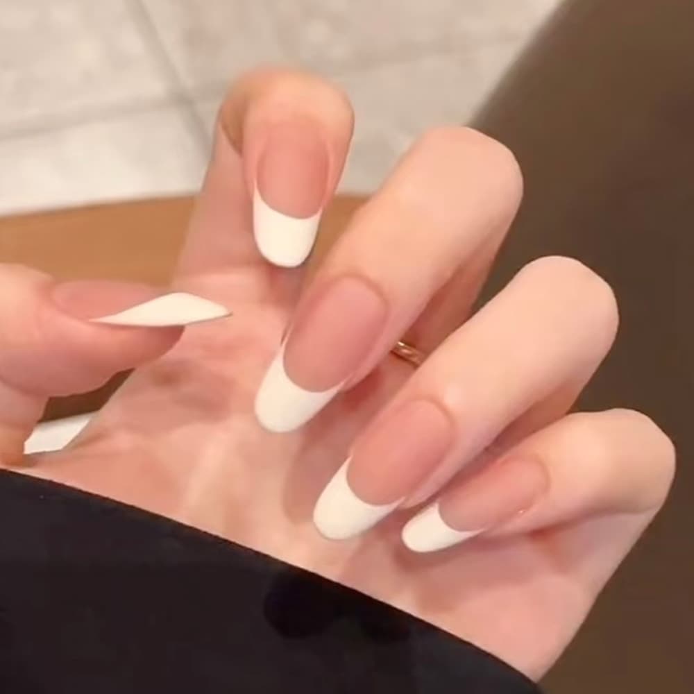 European and American Style Medium-Long Press-On Nails Island Coconut Tree Glitter Gold Foil False Nails Influencer Detachable Nail Tips
