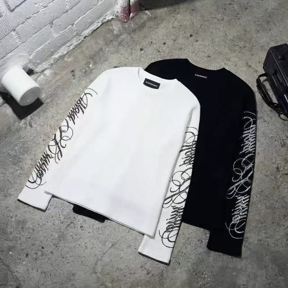 Y2K Crewneck Minimalist Letter Print Sun Protection Long Sleeve T-Shirt Autumn Loose Casual Base Layer Top Couple