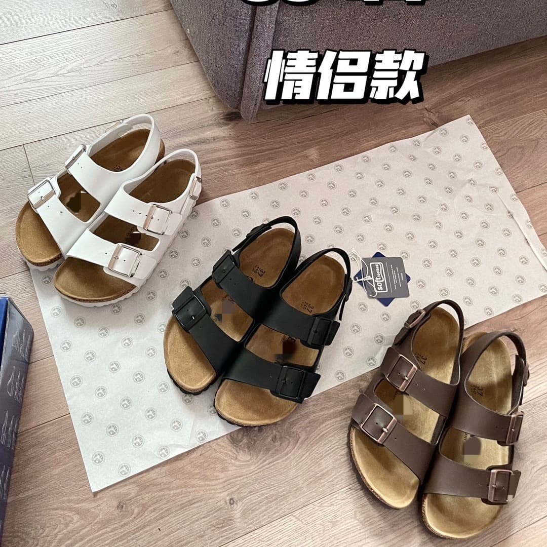 Henan Sangpo Soft Cork Couple Shoes, Full Genuine Leather Inside and Out, Versatile and Fashionable Sandals for Men and Women
