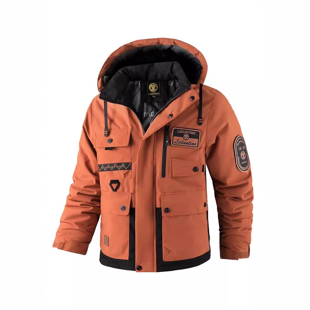 New Men's Thick Cotton Coat Outdoor Warm Winter Jacket with Hood Waterproof Plus Size