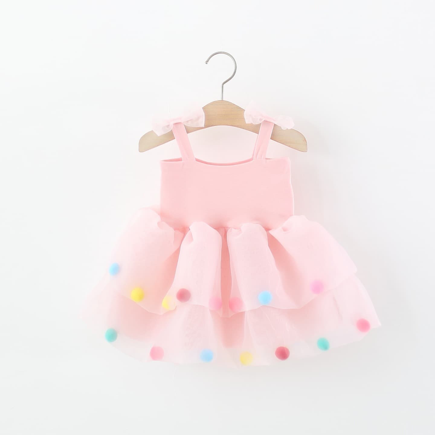 Children's Clothing Girls' Sleeveless Dress Summer Kids Baby Girl Sweet Colorful Ball Camisole Princess Dress