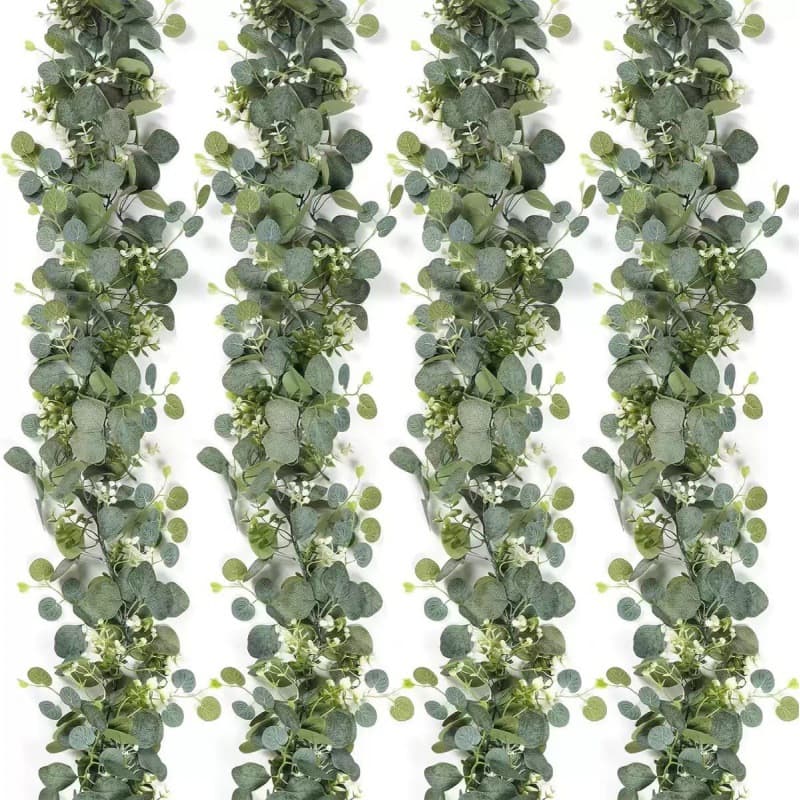 Cross-border simulated rattan eucalyptus leaf artificial flower vine green plant hanging ornament Christmas vine decoration home handmade ornament