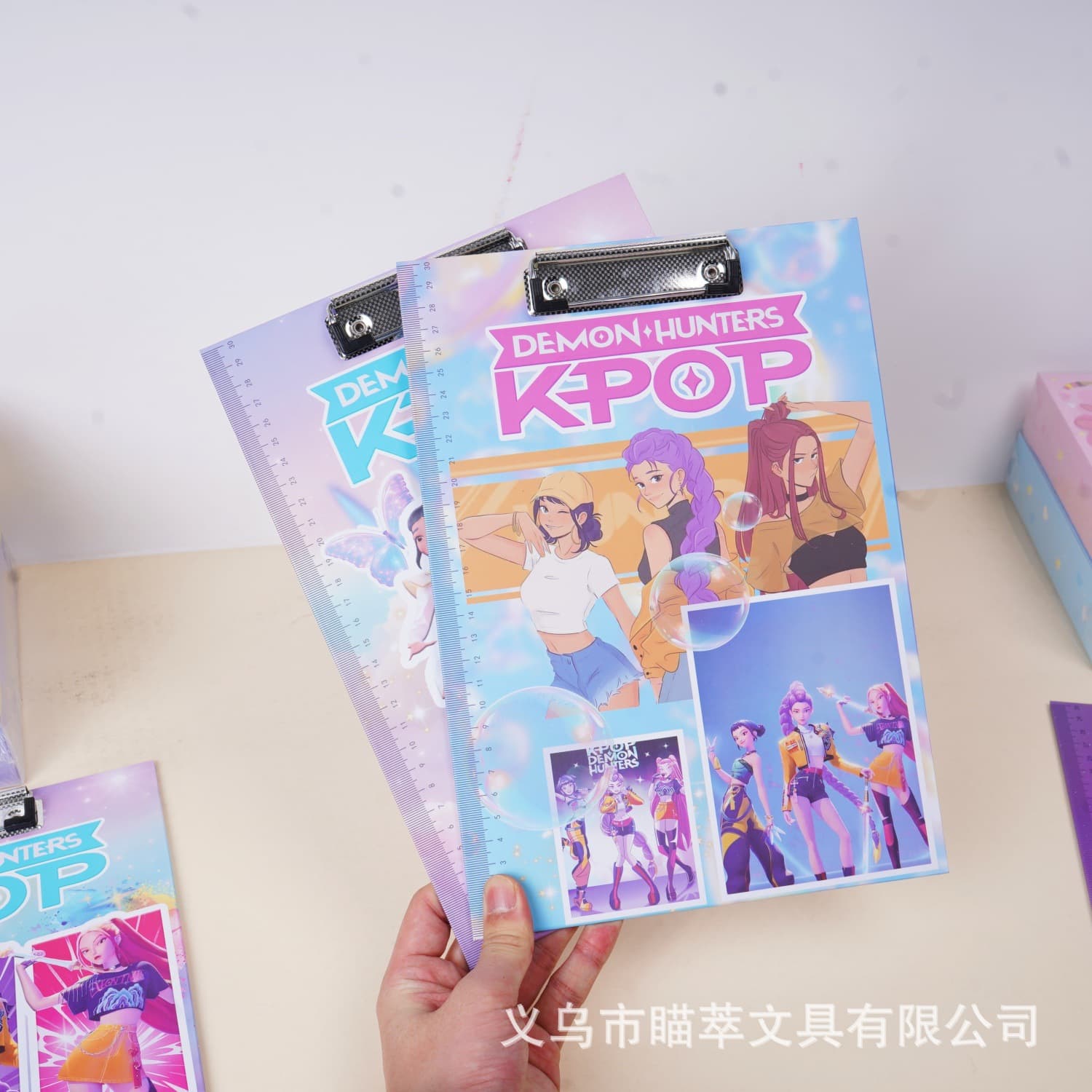 New hot selling Witch Hunters A4 board clip cartoon animation K-POp multifunctional folder student writing pad