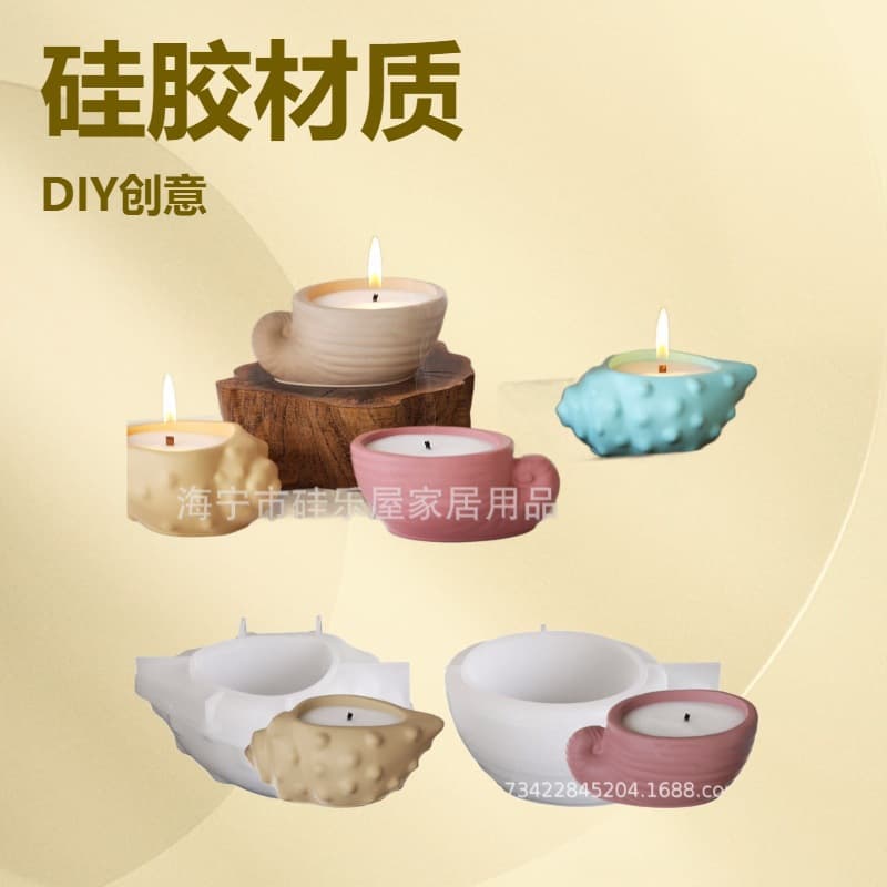 New Creative Conch Resin Glue Mold DIY Aromatherapy Candle Ornaments Storage Tray Gypsum Cement Silicone Mold