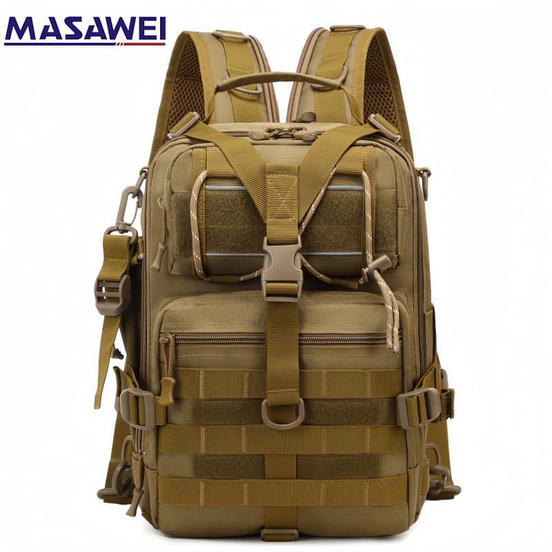 Outdoor Tactical Lure Bag Multifunctional Large Capacity Fishing Bag Sports Camo Chest Bag Crossbody Bag Cycling Backpack