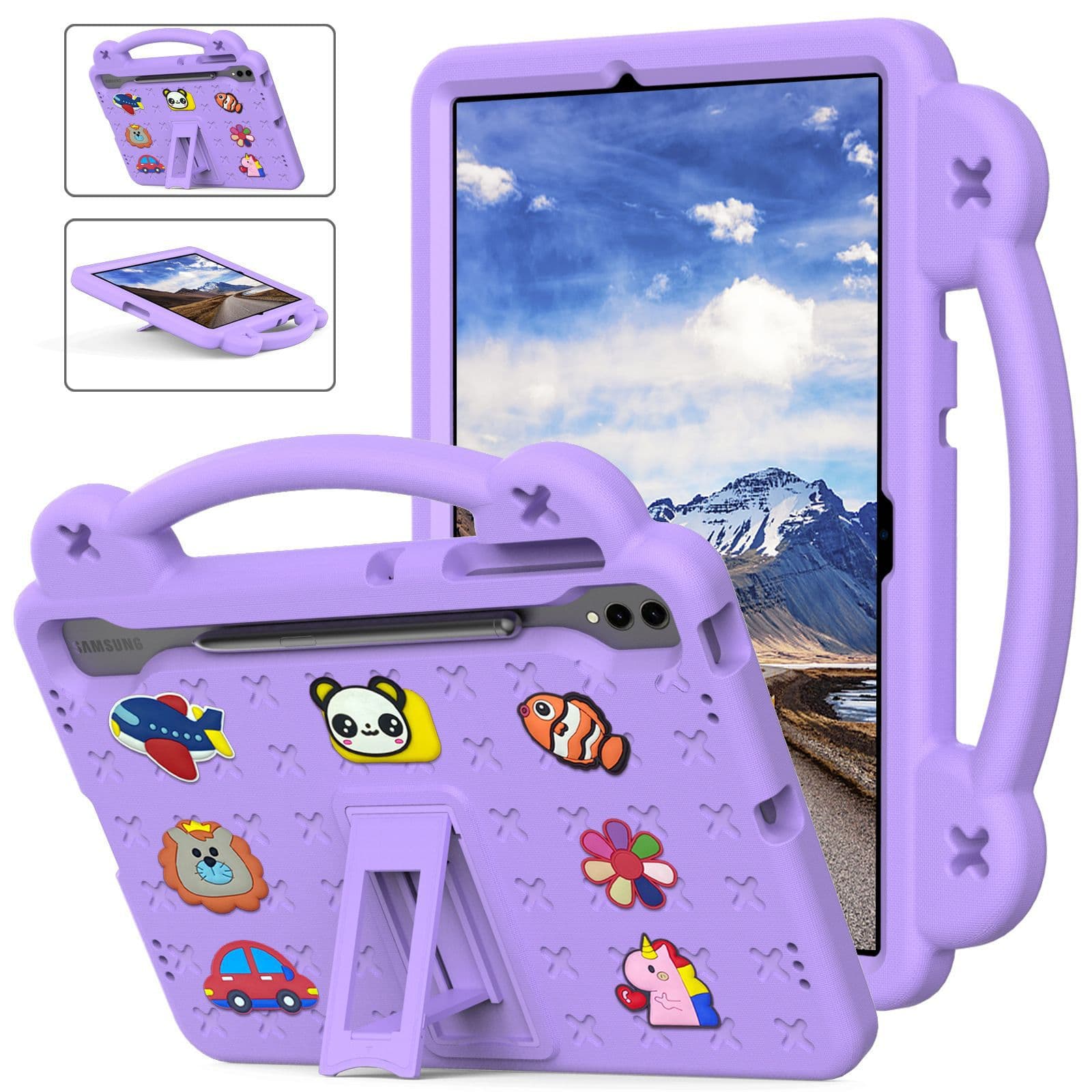 Suitable for Samsung A9plus tablet protective cover S9FE children's DIY portable stand cartoon S11 anti-fall shell