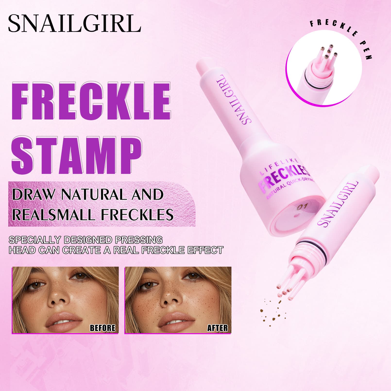 SNAILGIRL Cross-border Waterproof Sweat-proof Freckle Pen Natural Realistic Long-lasting Stamp Freckle Pen