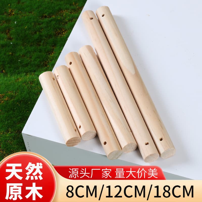 DIY Parrot Ladder Sticks, Bird Toy Accessories, Pet Climbing Ladder, Natural Wood Colorful Round Sticks, Small Wooden Rods