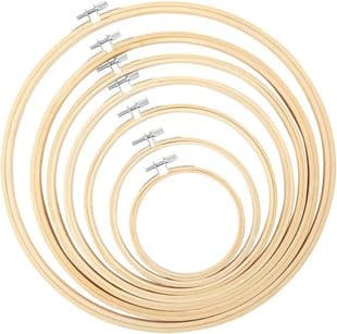 Round Bamboo Embroidery Hoop Adjustable Frame DIY Tool Scene Material Handcraft Frame Embroidery Hoop Kit