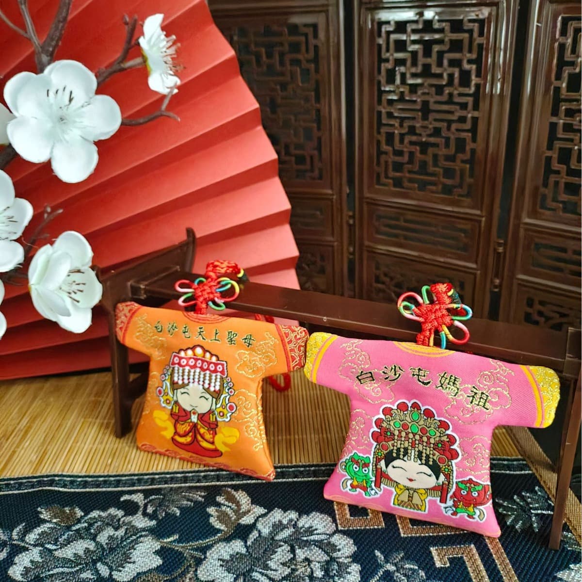 Mazu Incense Bag Baishatun Little Deity Garment Hanging Ornament Taiwan Sachet Fragrance Pouch Peace Weaving Craft with Optional Logo