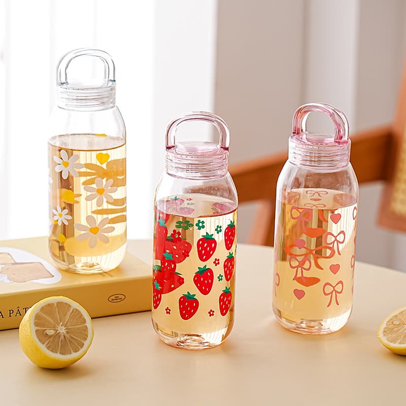 Summer water cup for girls, high-looking plastic cup, single layer with scale, handy cup, resistant to falling, children's food grade portable