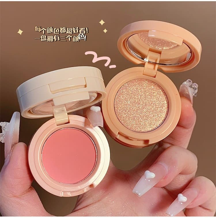 Xiaohongshu viral Miss Lara highlighter & blush palette, fine powder texture, minimal fallout, multi-purpose palette
