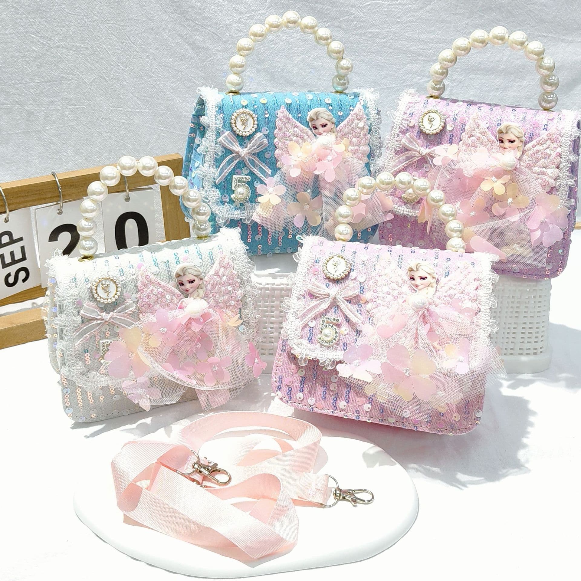 Elsa Princess Kids Bag, Cute Girl Crossbody Bag, Fashionable Handbag, Stylish Toddler Single Shoulder Bag