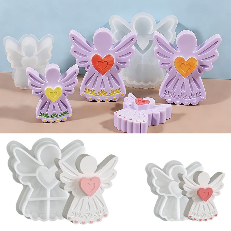 DIY Angel Flower Arrangement Ornament Resin Casting Mold, Easter Angel Plaster Ornament Silicone Mold