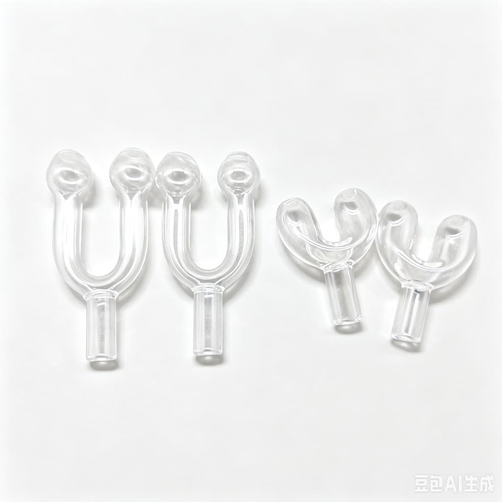 Cross-border Best Seller Shopee AliExpress Nasal Snuff Pipe Double Nose High Borosilicate Glass Three-Way