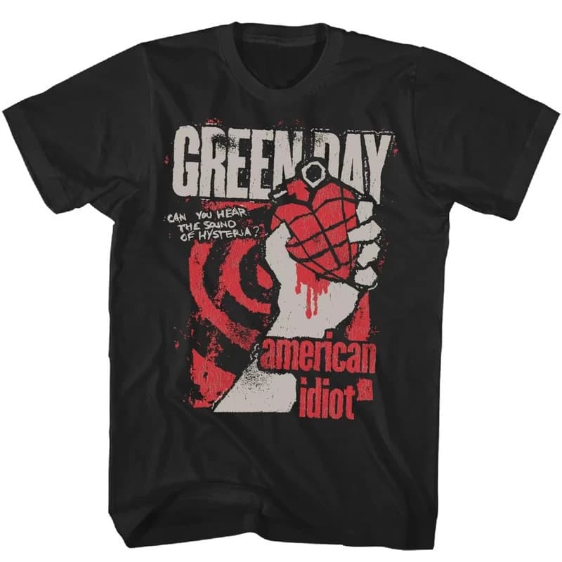 Cross-border EU Size Green Day American Idiot Hysteria T Shirt Men's Rock