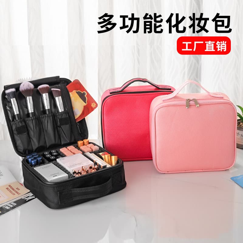 Cross-border Makeup Bag for Artists, Tattoo & Eyelash Extension, Portable Handheld Divider Tool Box, Large Capacity Professional Makeup Case