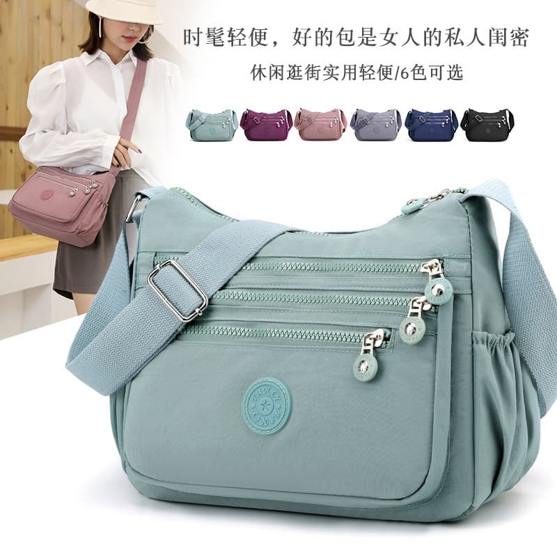 Multi-layer shoulder bag crossbody bag lightweight cloth bag backpack Oxford cloth women's bag canvas large capacity mother bag collection wallet