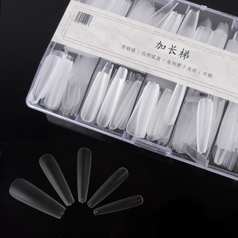 Nail Art Piece Trapezoidal Half Armor Water Drop Oval Non-engraving Grinding Frosted Almond Fine Dog Ultra-thin Nail Stickers Full Size
