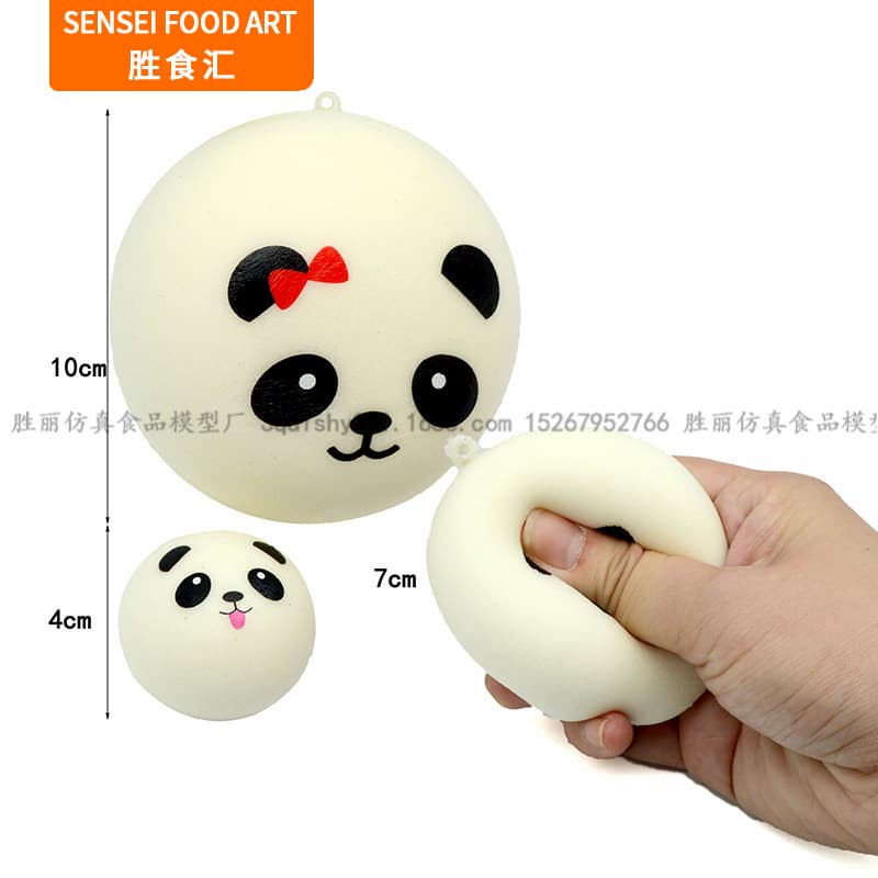 Factory Direct Pu Slow Rebound 4cm Panda Simulation Bread Squishy Slow Rebound Panda Keychain Pendant