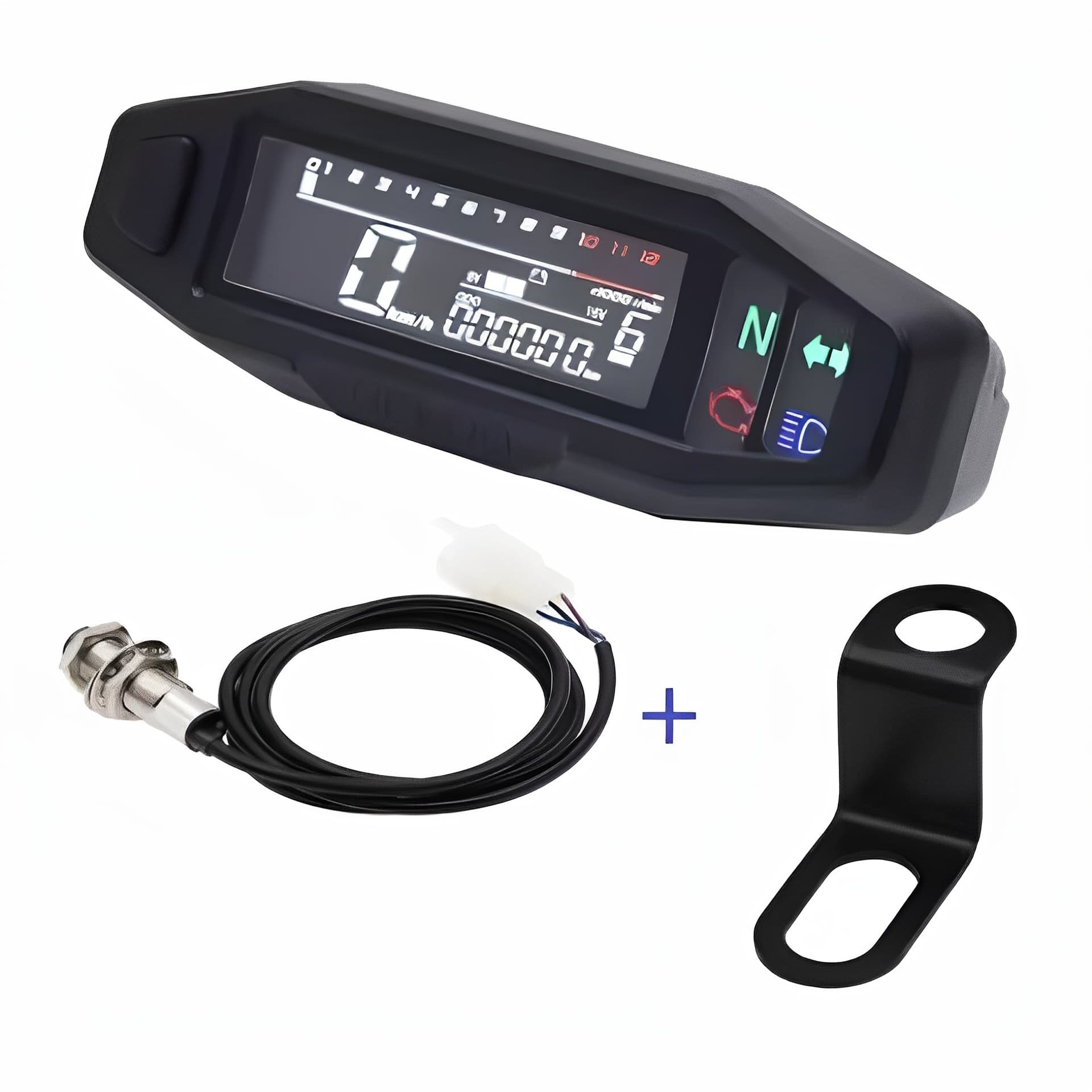 Motorcycle universal modification instrument LED digital high-definition speedometer LCD display accessories