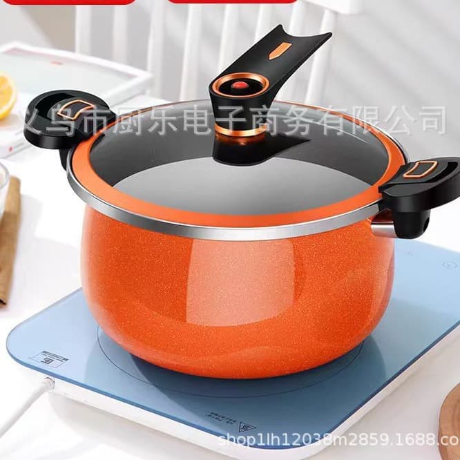 Micro-pressure cooker household large-capacity enamel pot double-ear stew pot enamel soup pot high pressure cooker gas induction cooker universal