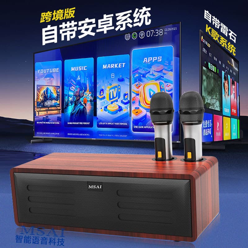 Singing Microphone Karaoke Home Living Room All-in-One Audio System, Family KTV Sound System with Smart Song Selection