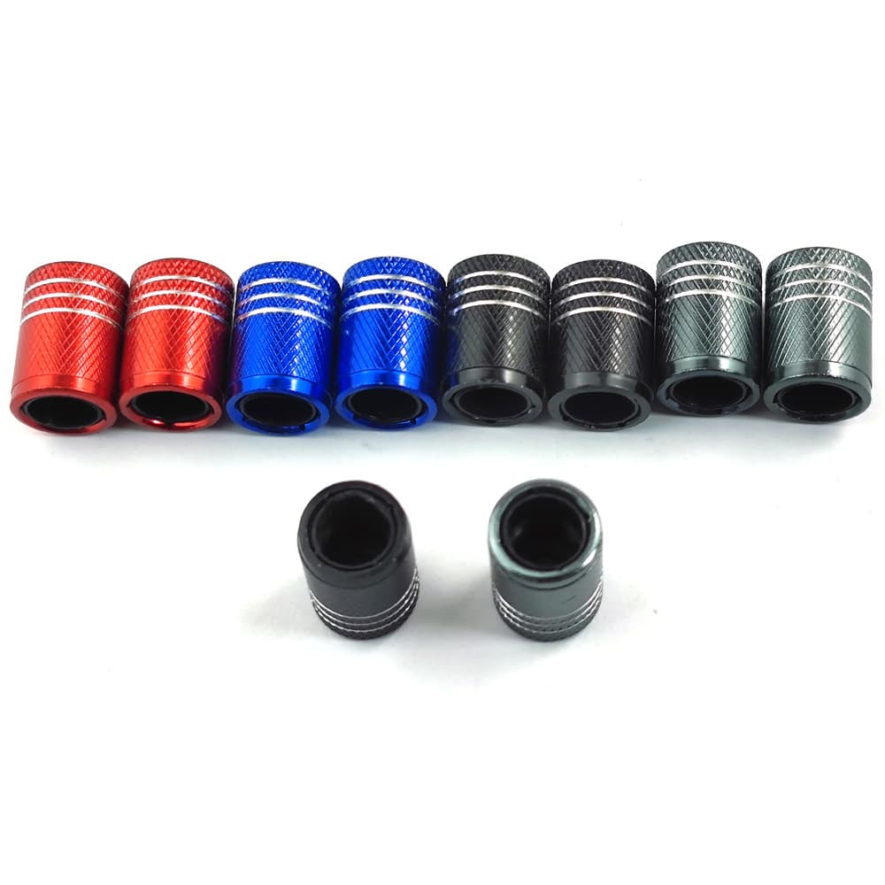 Car Tire Aluminum Alloy Colored American Style Valve Caps with Inner Plastic Protection, Dustproof Valve Stem Caps for Sedans