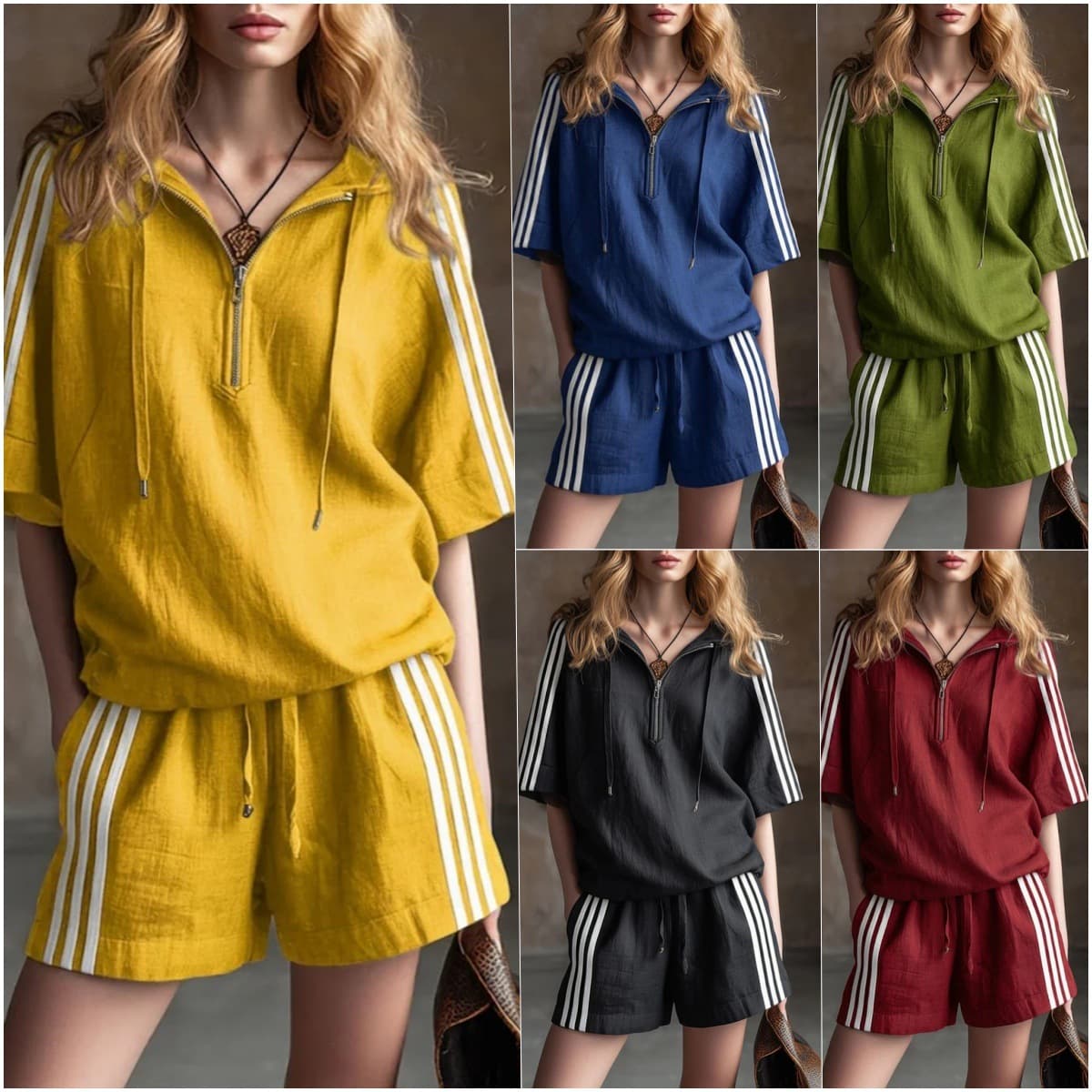 2026 European and American Cross-Border New Sportswear Set Loose Fashion Independent Station Casual Loose Two-Piece Women's Suit