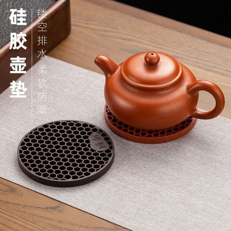 Purple Clay Teapot Cushion Soft Silicone Chinese Non-Slip Mat Teapot Stand Heat Insulation Pad Cup Mat Drainable Tea Set Accessory