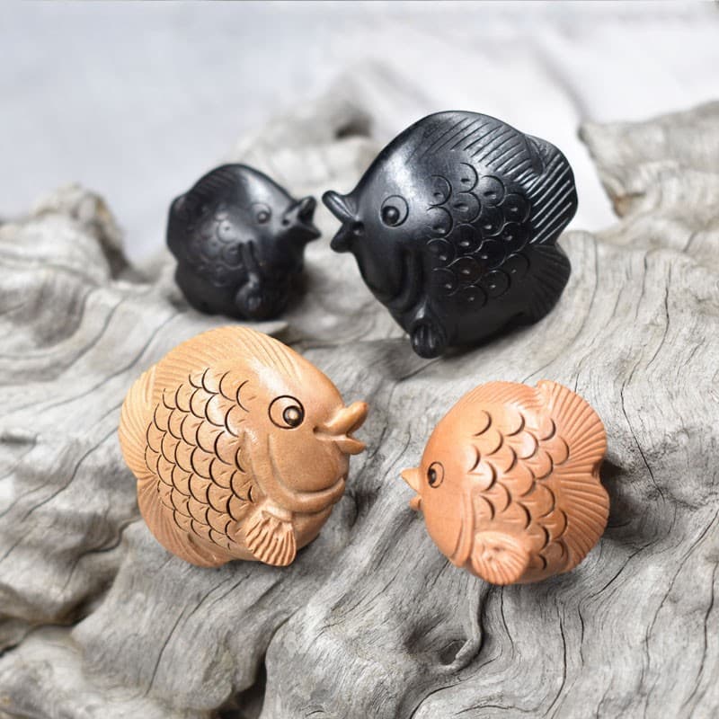Fish Peace Fish Ebony Peach Wood DIY Accessories, Jewelry Pendant Keychain Car Hanger Bag Charm, Collectible