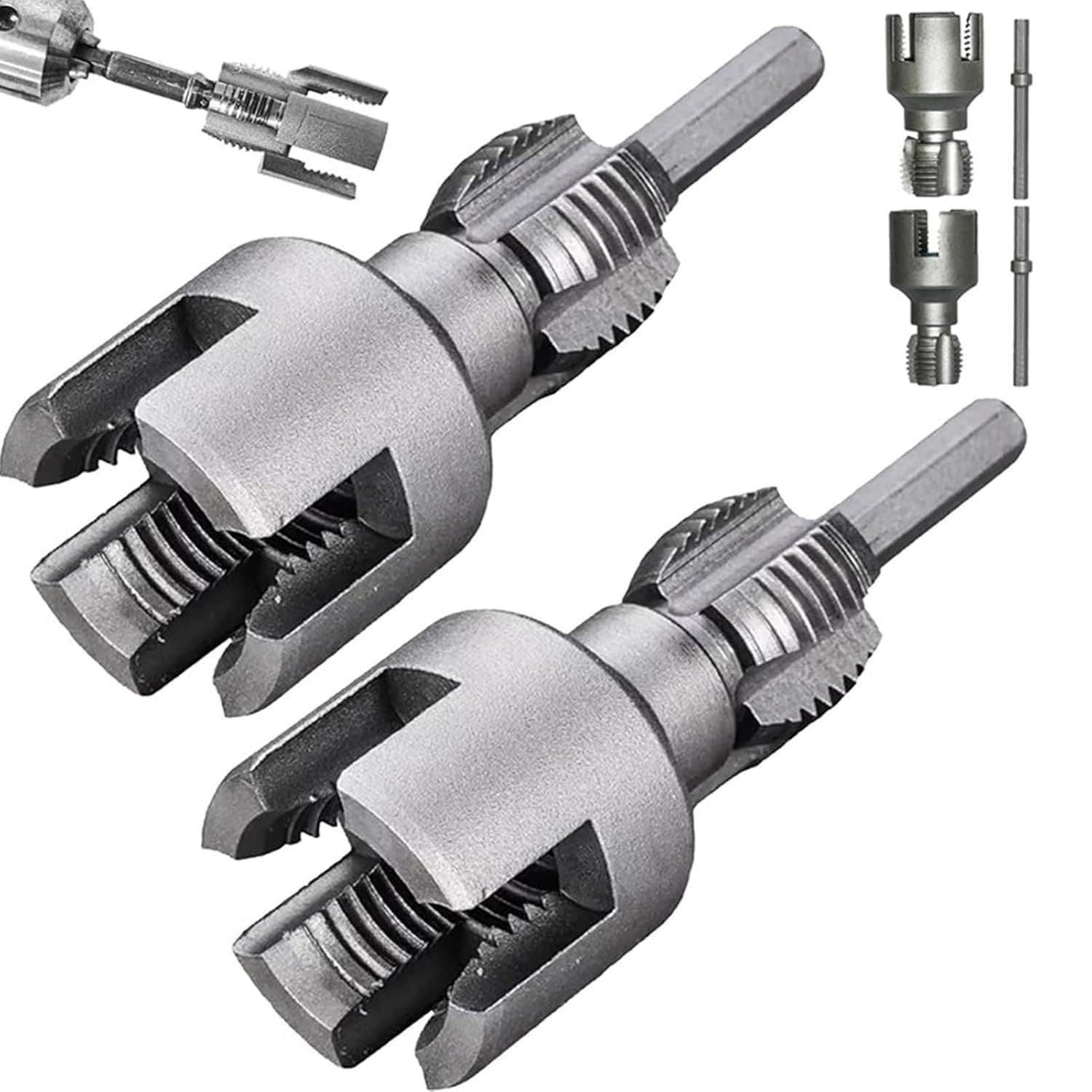 Pipe Threading Tool for Internal and External Threads, Electric Drill Compatible 4/6 Inch PPR Pipe, Universal 1/2+3/4 Electric Threading Device